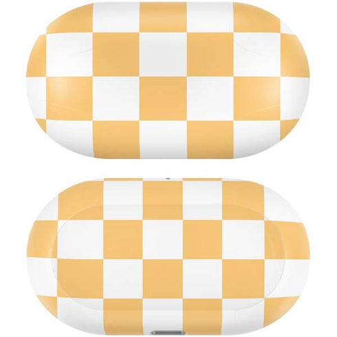 Yellow and White Checkerboard Galaxy Buds Plus Skin